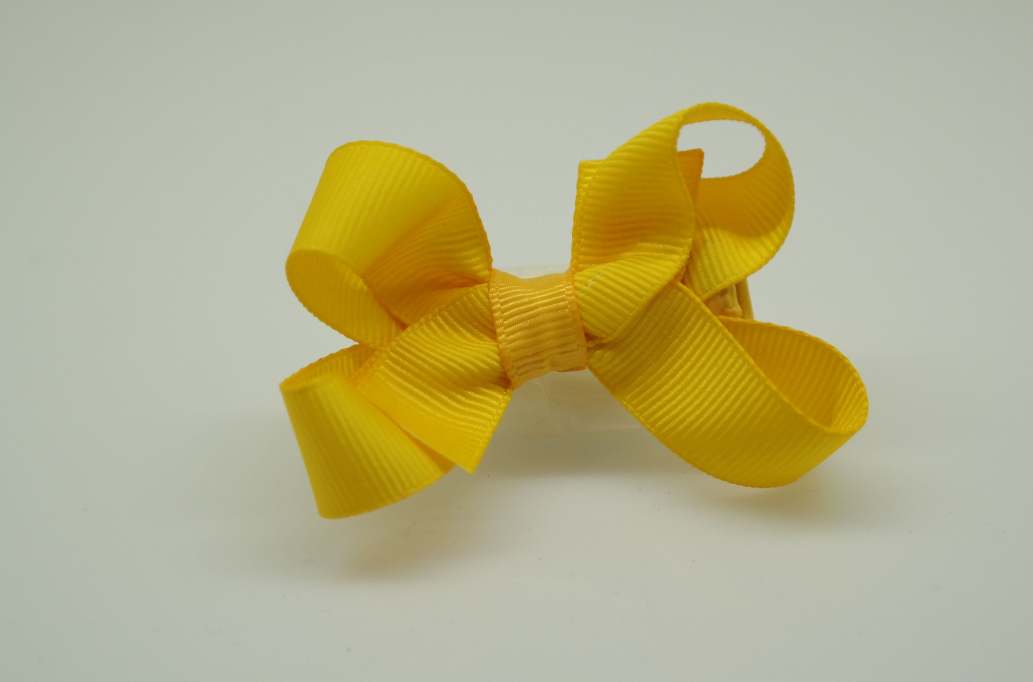 Small bowtique hair Bow with colors  Daffodil Yellow